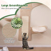 Large sisal scratching mat on a wall-mounted cat tower, designed for claw grinding and instinct release.