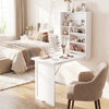 Wall-mounted fold-out convertible desk in white, featuring ample storage and a wide tabletop for versatile use in any room.