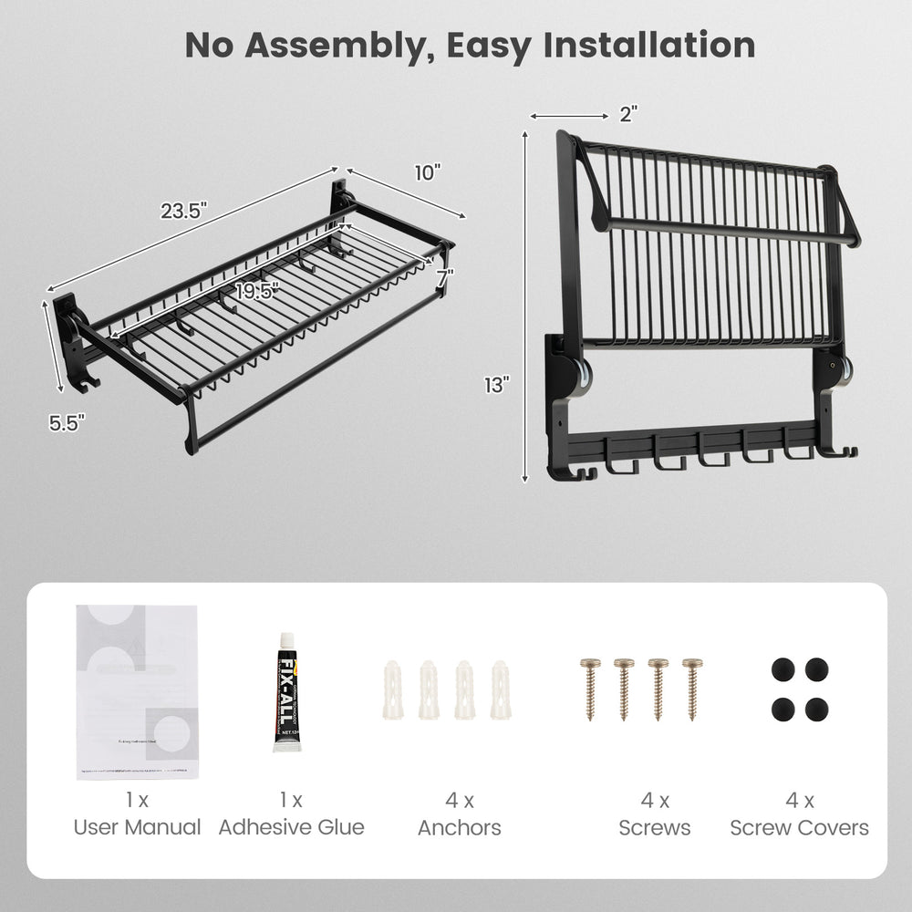 Wall mounted towel shelf with adjustable towel bar, made of rust-resistant space aluminum, ideal for bathrooms and.