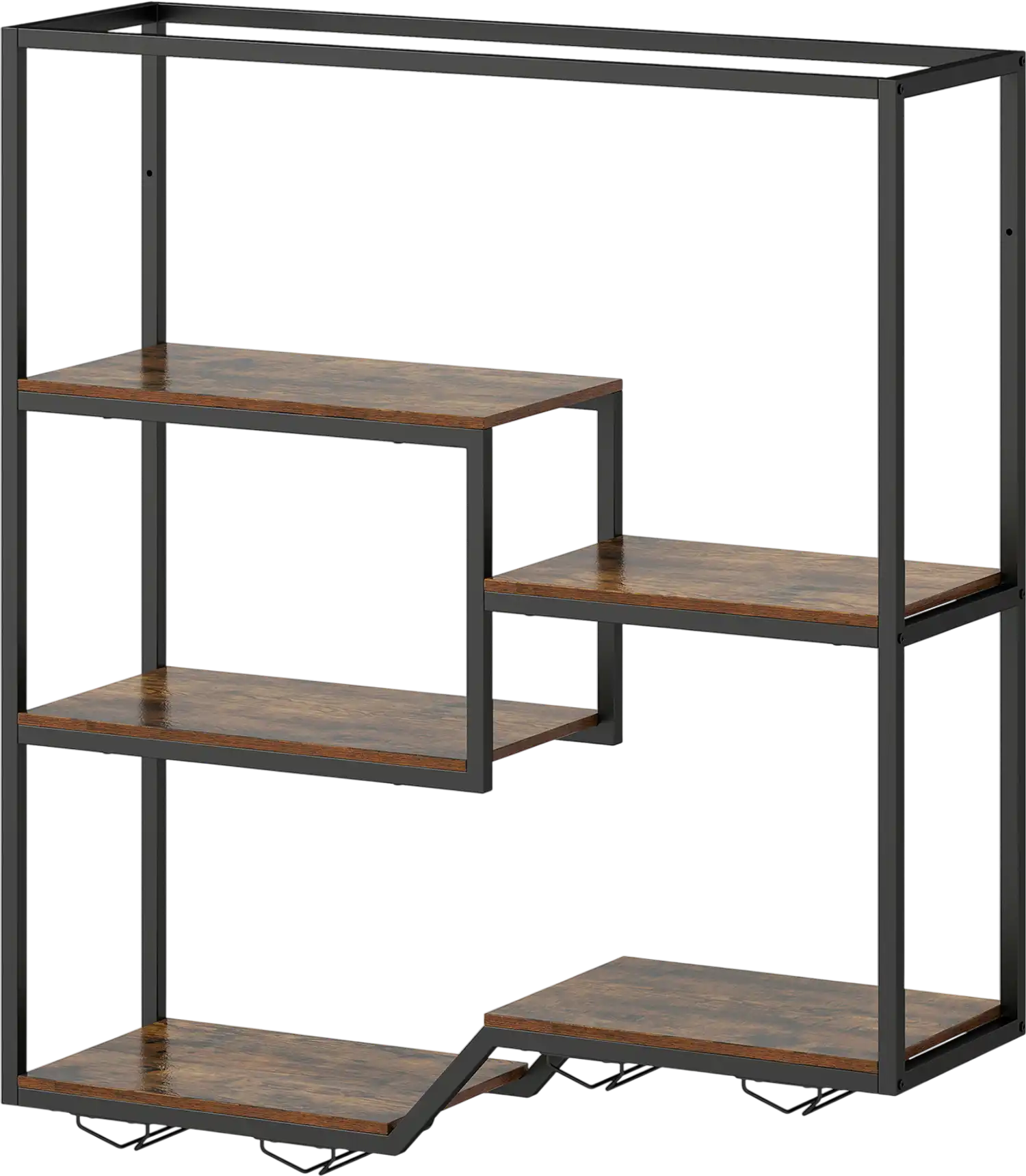 Costway 6-Tier Wall Mounted Wine Rack Bar Shelf Glass Holder 94489915 New