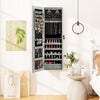 Wall and Door Mounted Mirrored Jewelry Cabinet with Lights-Gray - Gallery View 1 of 10