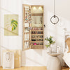 Wall and Door Mounted Mirrored Jewelry Cabinet with Lights-Natural - Gallery View 1 of 10