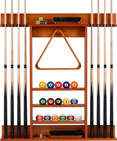 Costway Wall-Mounted Billiards Pool Cue Rack 73491568 New
