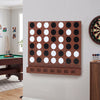 Wall-mounted Jumbo 4-in-a-Row game in walnut finish showcases a spacious design, ideal for engaging gameplay in basements.