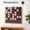 Wall-mounted Metal Connect-4 game in walnut with 28.5" x 19.5" dimensions and sleek acrylic discs for easy play.
