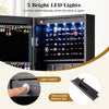 Wall-mounted jewelry cabinet in black with LED lights, full-length mirror, and generous storage for organized.