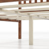 Wood bed frame slat support with solid wood construction and elegant headboard, designed for twin/full/queen mattresses.