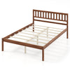 Full-size wood bed frame with headboard, sturdy slat support, and 12" storage space underneath for efficient.