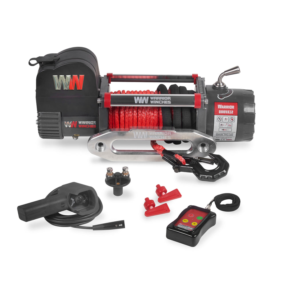 Warrior Winches Samurai Electric Winch 8,000 Lb 12-Volt Synthetic Rope New