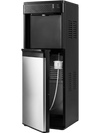 3-in-1 black water dispenser with ice maker, featuring a bottom-loading design for 5-gallon bottles and easy operation.
