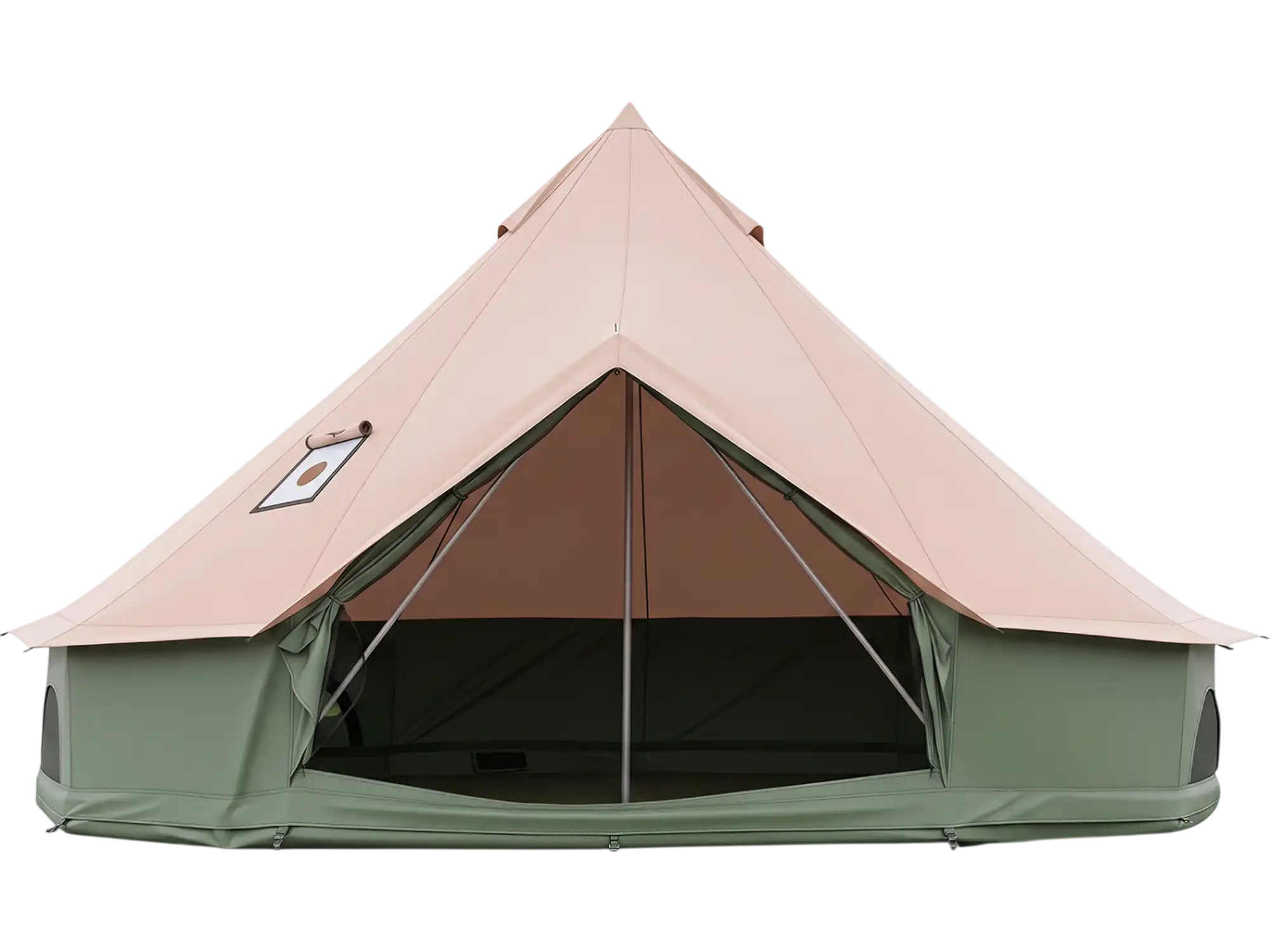 Costway Waterproof Bell Tent w/ Stove Jack & Mesh Windows Doors Green 58358381 New