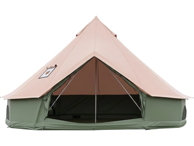 Costway Waterproof Bell Tent w/ Stove Jack & Mesh Windows Doors Green 58358381 New