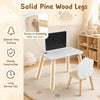 Weaning table and chair set with solid pine wood legs, chalkboard, and easy-to-clean surface for kids' activities.