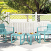 Blue weather-resistant Adirondack side table set of 2, featuring slatted design, ideal for outdoor patios or porches.