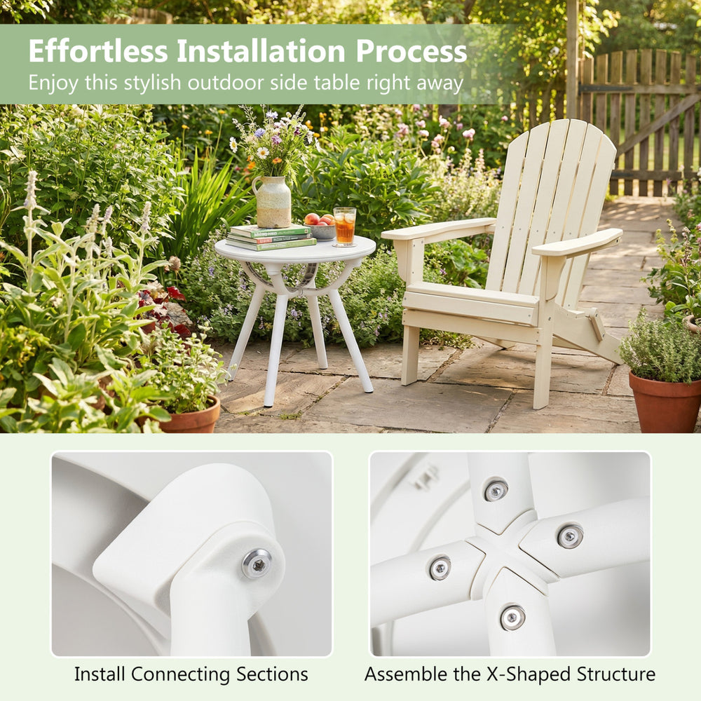 Weather-resistant circular small end table with a 20" round tabletop, ideal for poolside and balcony use.