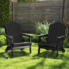 Weather Resistant HDPE Folding Adirondack Chair with High Backrest for Backyard-Black - Gallery View 1 of 7