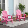 Weather Resistant HIPS Outdoor Adirondack Chair with Cup Holder-Pink - Gallery View 1 of 9