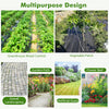 Weed barrier landscape fabric shown in a garden setting, ideal for flower beds, pathways, and vegetable gardens.