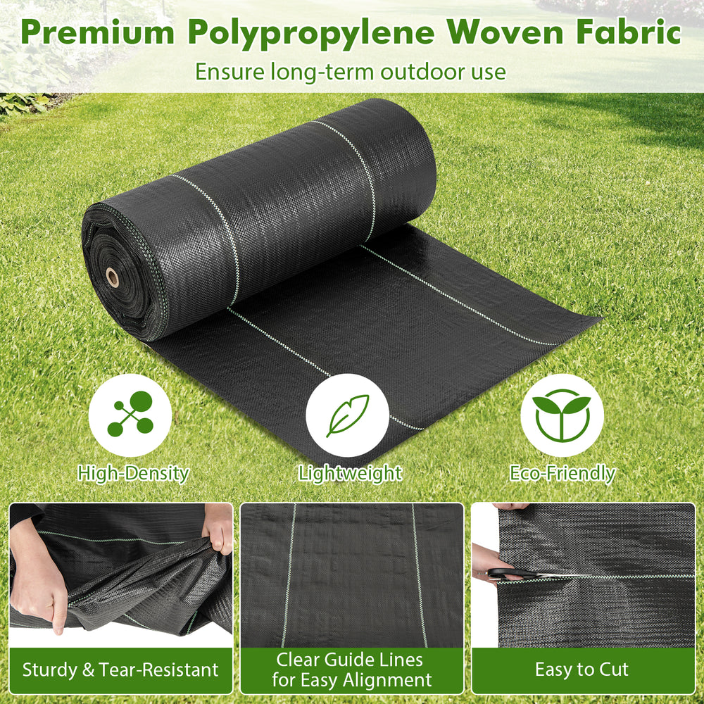 Premium 4 ft weed barrier landscape fabric roll, lightweight, tear-resistant, eco-friendly for easy installation and.