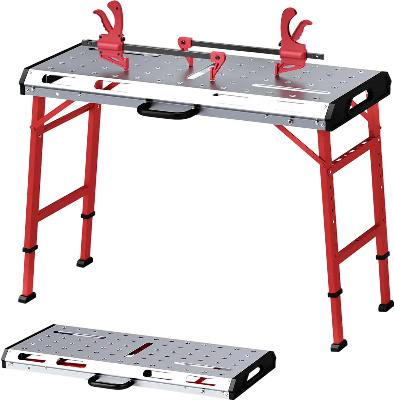Costway Adjustable Height Welding Table w/ 2 Bar Clamps 42