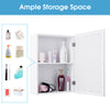 Wall mounted adjustable medicine storage cabinet with two shelves, gray finish, ideal for bathroom organization.