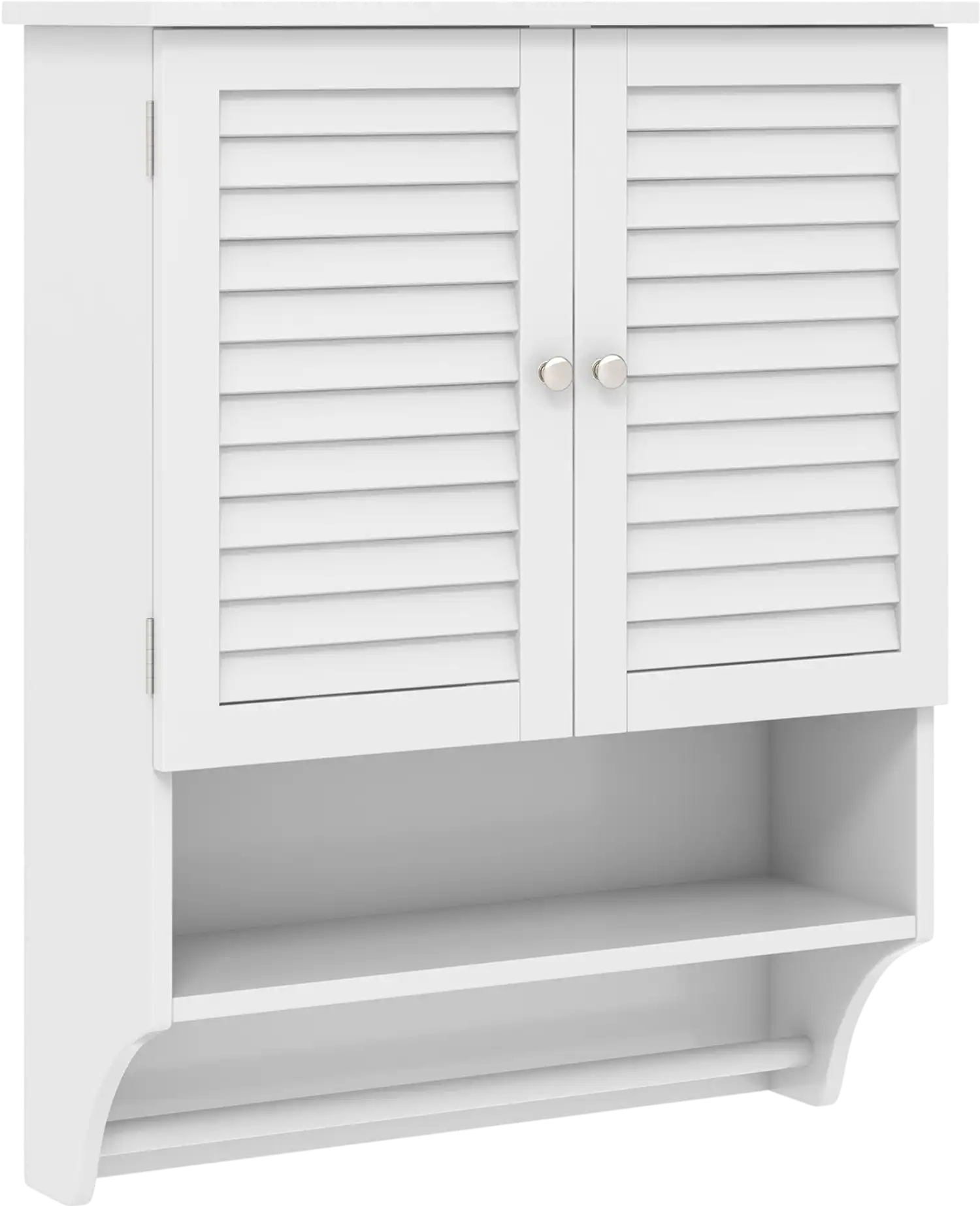 Costway Bathroom Wall-Mounted Medicine Cabinet w/ Towel Bar 2-Door 32945687 New