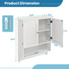 White 2-doors wall-mounted medicine cabinet with adjustable shelves and towel bar, ideal for bathroom storage.