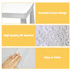 Detail of the rounded corner design on the white kids' table, made from high-quality PP material for safety and easy.