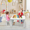 Kids table and chair set in white, perfect for arts, crafts, and homework, featuring ergonomic design for comfort.