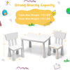 Toddler multi-activity play dining study table and chair set in white, designed for kids aged 1-7 years.