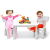Kids' table and chair set in white, perfect for playtime and study, featuring ergonomic design and round edges for.