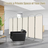 6 Feet 6-Panels Freestanding Folding Privacy Screen-White - Gallery View 1 of 10