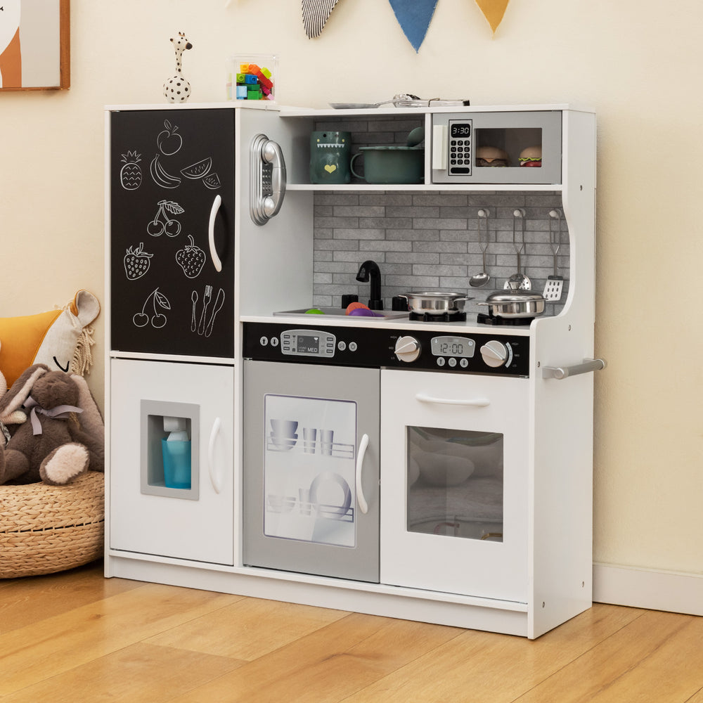 Toddler Pretend Play Kitchen for Boys and Girls 3-6 Years Old-White - Gallery View 1 of 12