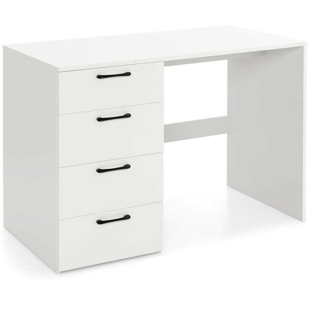 White 43.5-inch computer desk featuring four large drawers for storage, ideal for home or office use.