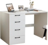 White 43.5-inch computer desk with four large drawers, perfect for organized work and study in modern spaces.