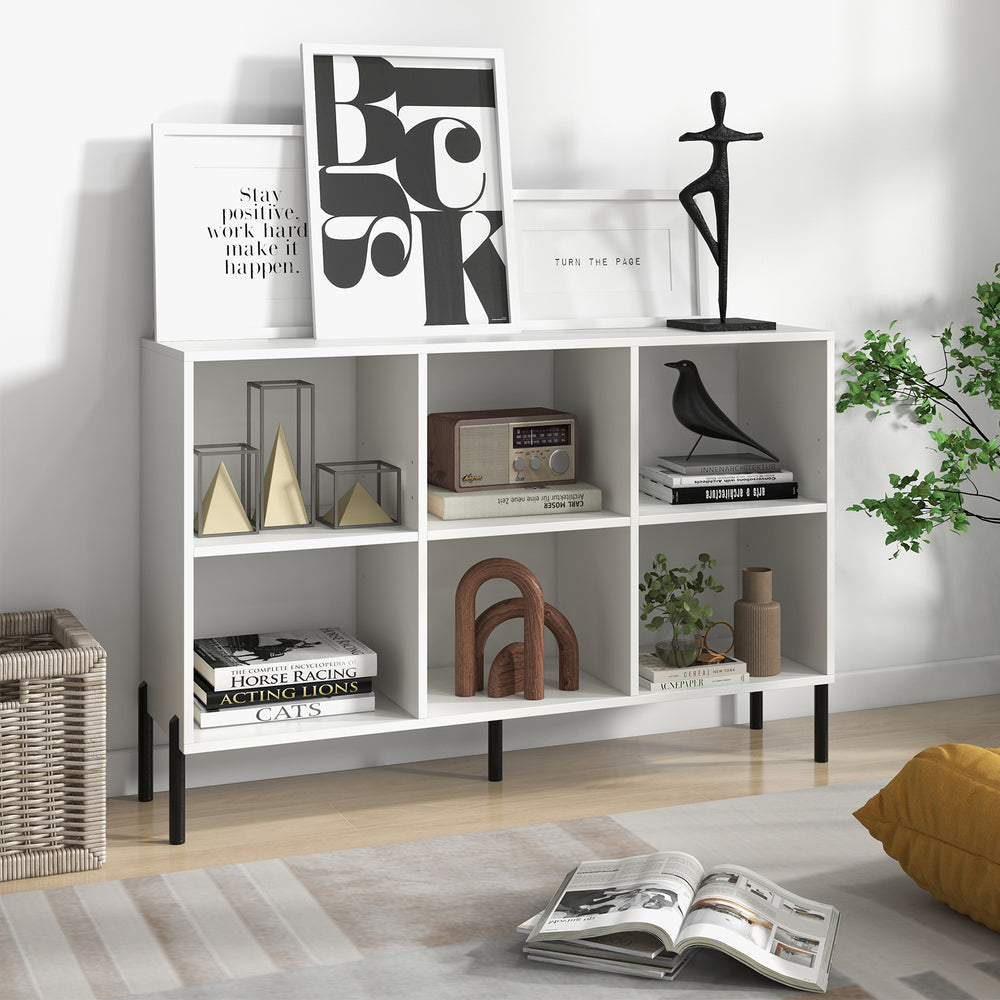 Open-Back Bookshelf with Drawer for Study-White - Gallery View 1 of 10