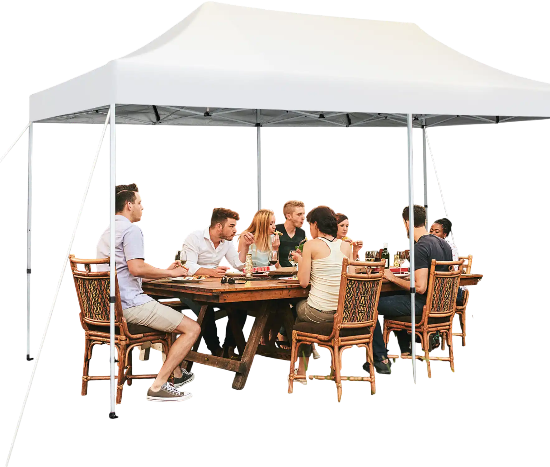 Costway 10' x 20' Outdoor Pop-Up Patio Folding Canopy Tent White 89716354 New
