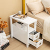 2 Pieces Wooden Bed-side Nightstand Set with 2 Drawers-White - Gallery View 1 of 9