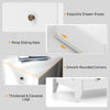 Close-up of the 3 drawer dresser chest in white, featuring smooth rounded corners and exquisite drawer knobs for modern.