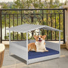 Wicker Dog House with Waterproof Roof and Washable Cushion Cover-Navy - Gallery View 1 of 9