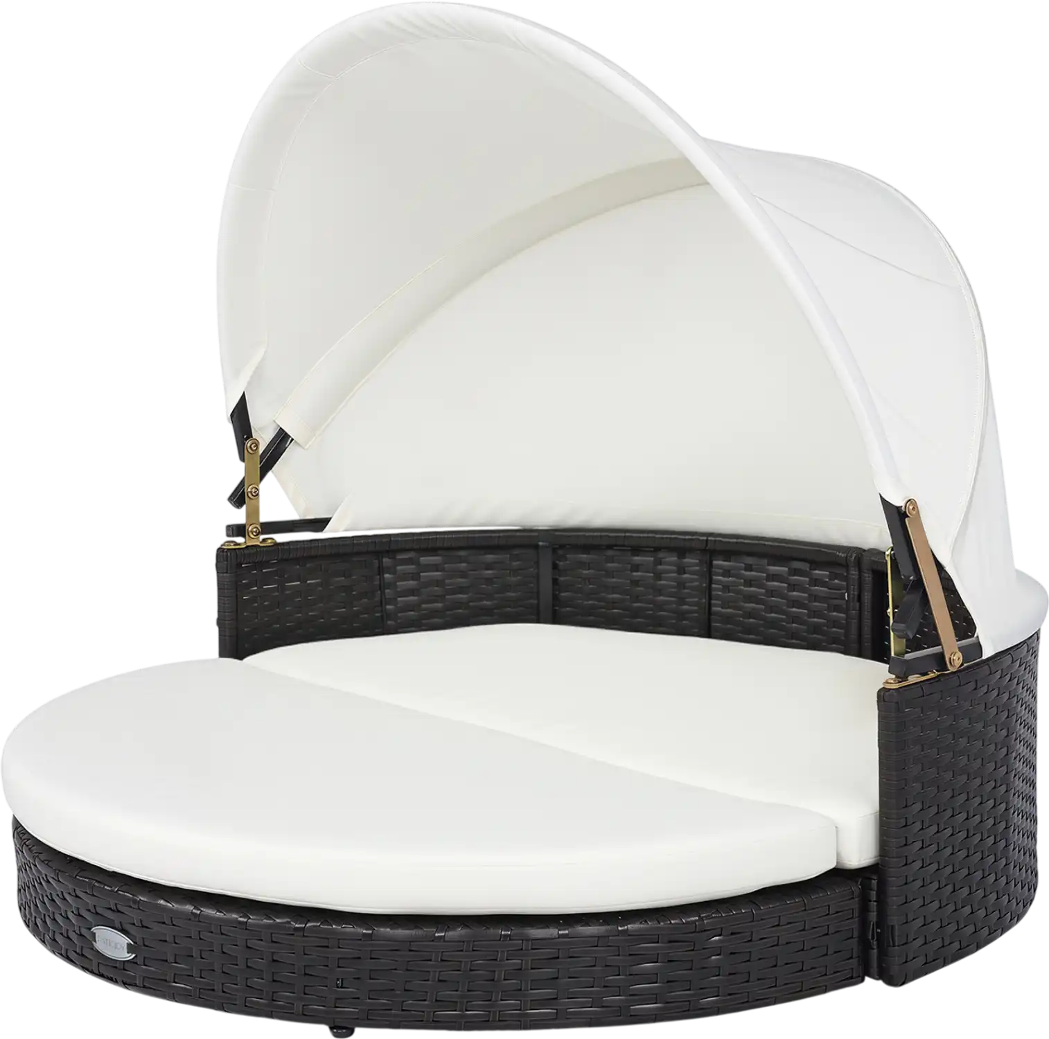 Costway Wicker Dog House Retractable Canopy Removable Cushion Small Medium Dogs 86935240 New