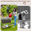 Wicker raised garden bed with storage shelf, removable liner, and drainage gaps for easy flower and vegetable gardening.