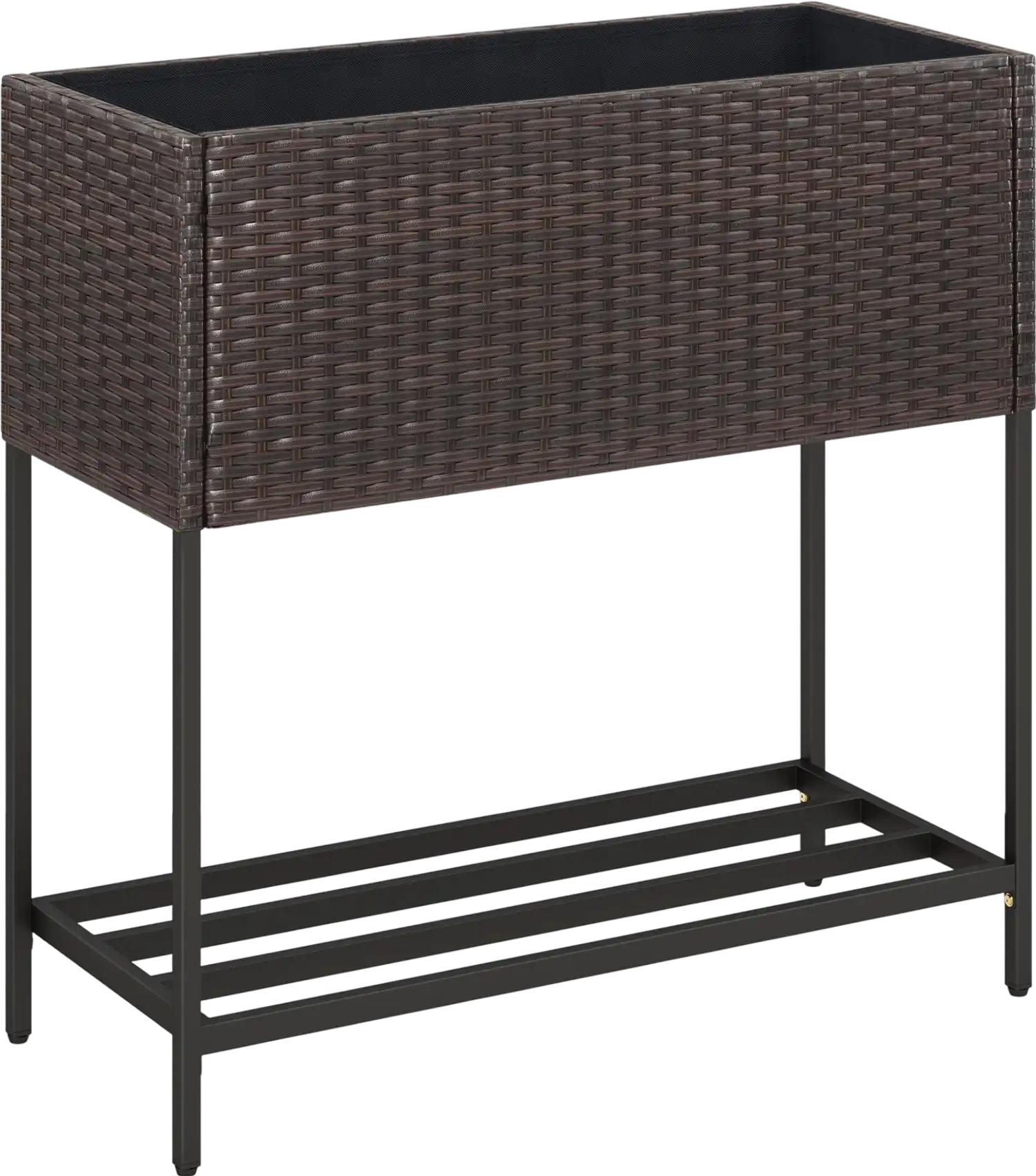 Costway Elevated Garden Planter Rattan Finish Bottom Shelf 23357433 New
