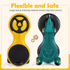 Wiggle car ride-on toy in yellow with large seat and flashing wheels, designed for safe indoor and outdoor fun.