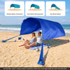 Portable navy beach tent canopy providing 137 sq.ft shade for 6-8 people, ideal for picnics and gatherings.
