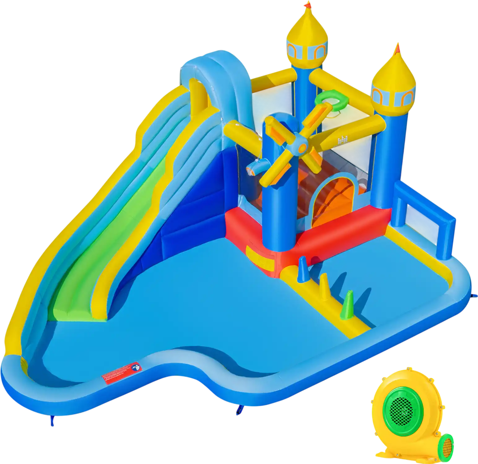 Costway Windmill Inflatable Water Slide Park w/ Jumping Area Blower 73723729 New
