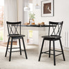 Set of 2 Windsor Bar Stool with Ergonomic Backrest and Footrests-24 inches - Gallery View 1 of 8