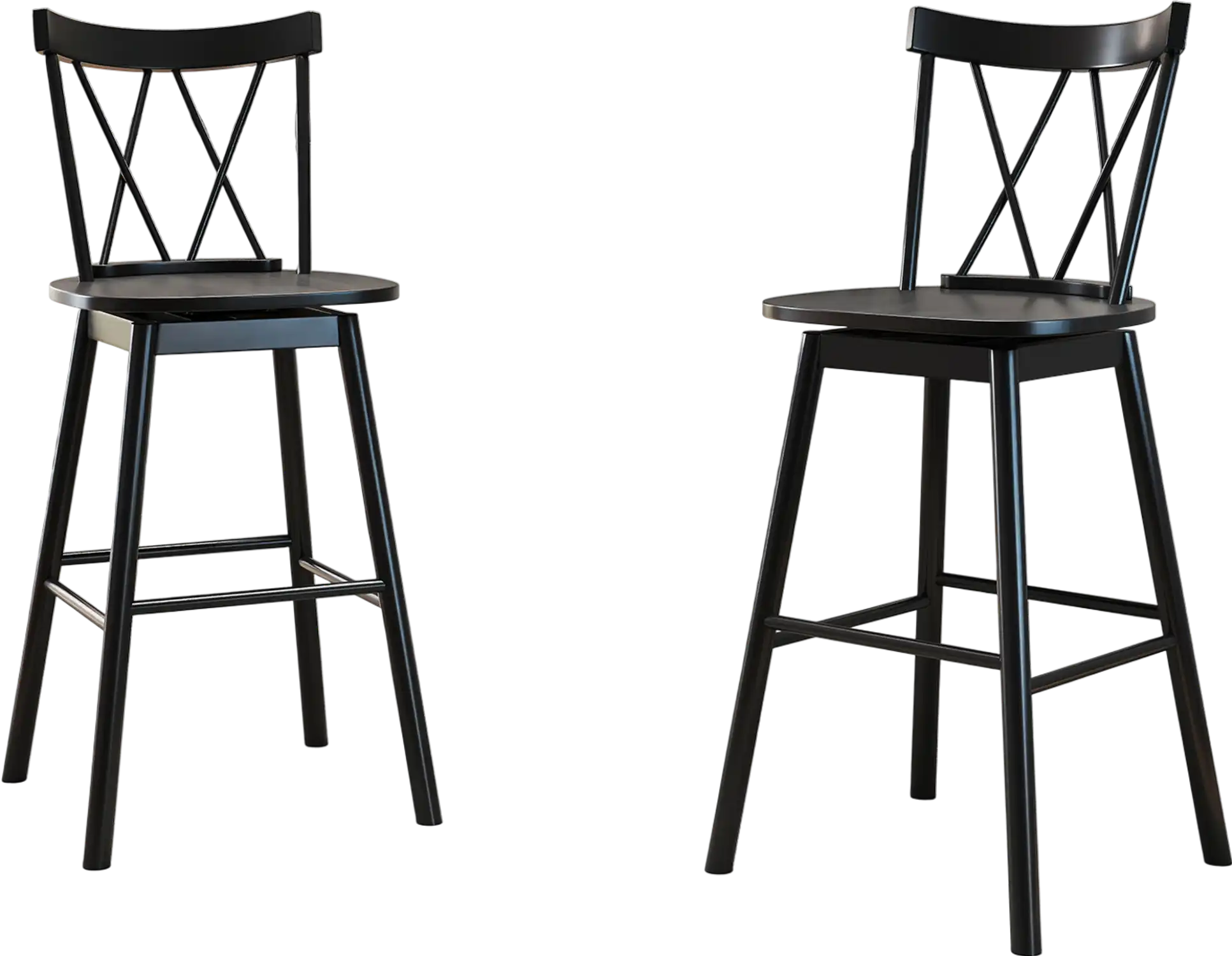 Costway Set of 2 Windsor Bar Stools Ergonomic Backrest Footrests 29