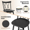 Windsor bar stool with ergonomic backrest and footrests, featuring a comfortable seat and natural rubber wood frame.