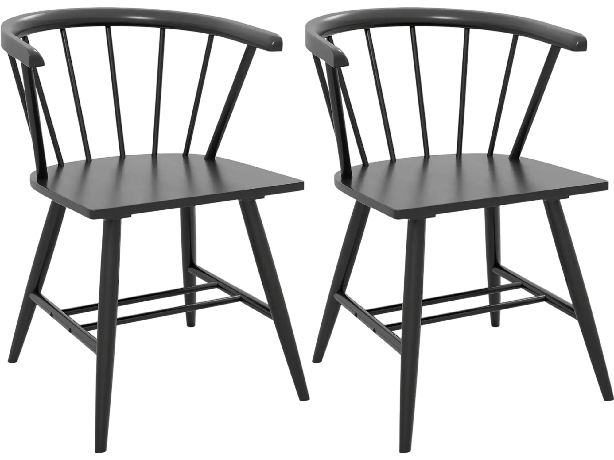 Costway Windsor Dining Chairs Set of 2 Mid-Century Modern Black Kitchen 98498323 New
